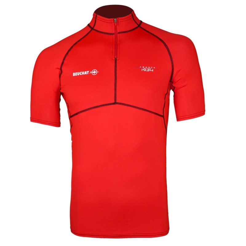 BEUCHAT ATOLL MAN RASHGUARD LYCRA (UPF 50+) - MANECA SCURTA - ROSU