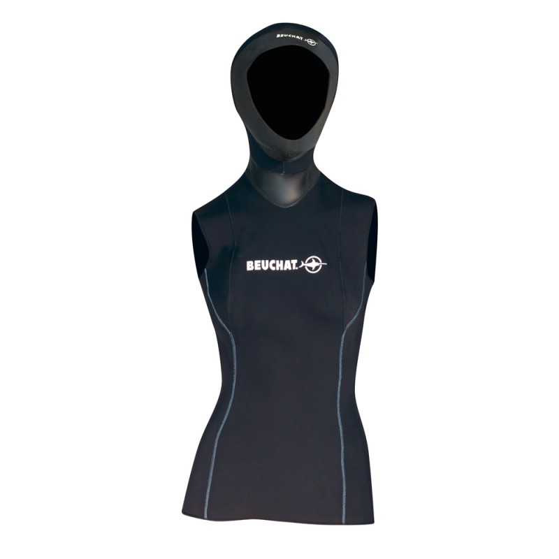 Echipament Scufundari - Costume neopren - FOCEA VESTA DIN NEOPREN DE 2,5MM CU CAGULA INTEGRATA - PENTRU FEMEI