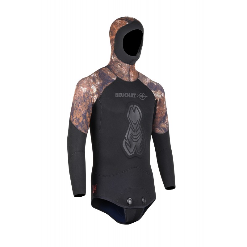 Echipament Spearfishing - Costume Neopren - ATLANT BROWN - JACKET 5 MM - OPEN CELL | NYLON