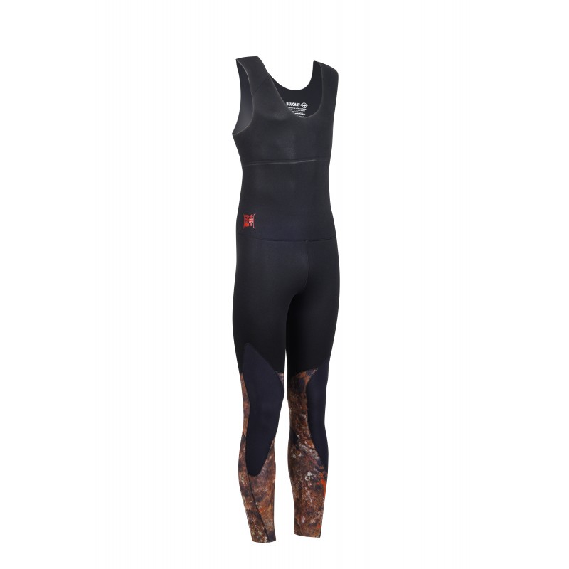 Echipament Spearfishing - Costume neopren - ATLANT BROWN- PRO LONG JOHN 5 MM - OPEN CELL | NYLON
