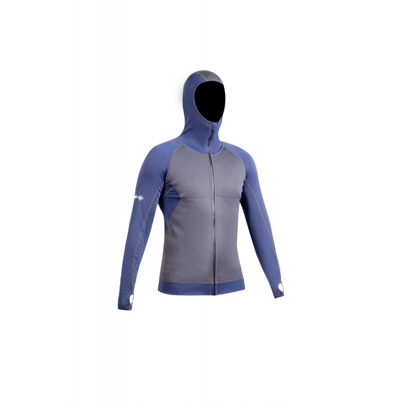 BEUCHAT VESTE ATOLL RASHNEO AVEC CAGOULE - BLEU PROFOND