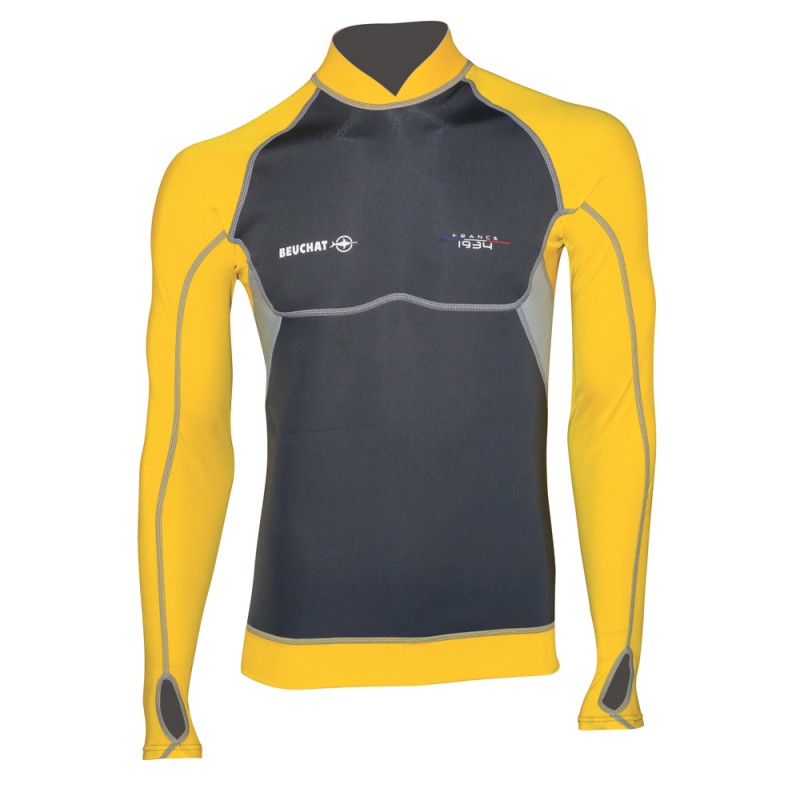 BEUCHAT ATOLL MAN TOP - NEOPREN - MANECI LYCRA - GALBEN
