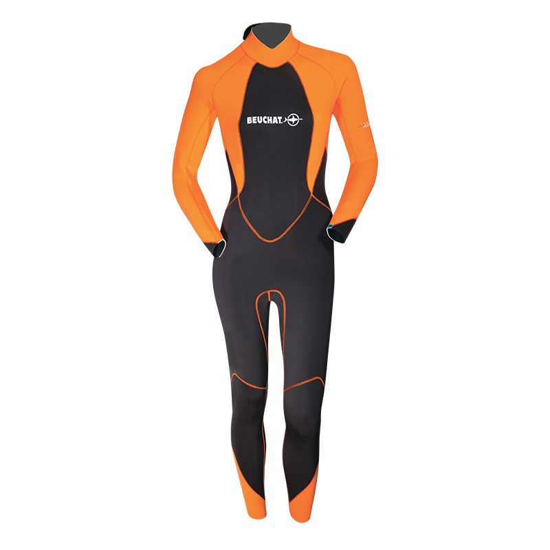 BEUCHAT ATOLL WOMAN 3 MM COSTUM INTREG DIN NEOPREN BACK-ZIP - BURNT ORANGE