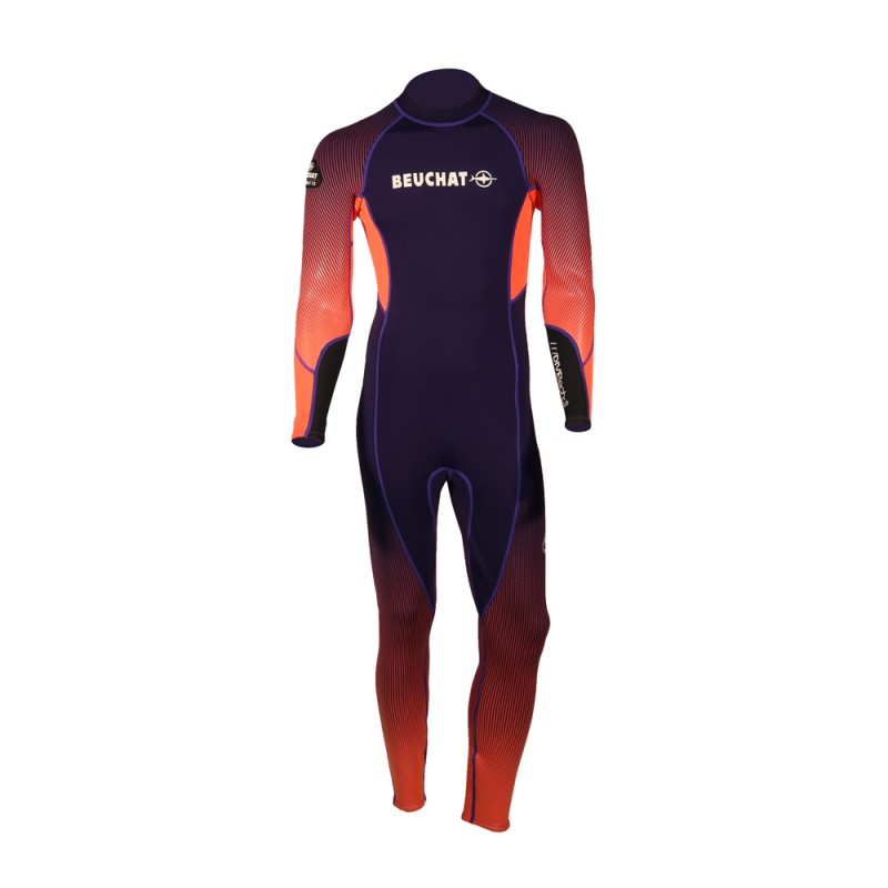 BEUCHAT BEUCHAT BY WATTS - 3MM COSTUM INTREG DIN NEOPREN BACK-ZIP - PURPLE - ROZ